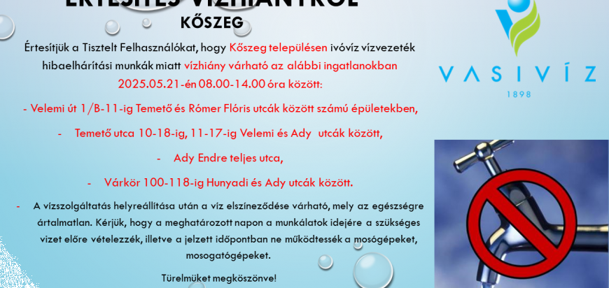 ÉRTESÍTÉS VÍZHIÁNYRÓL -KŐSZEG - 2025.05.20..png