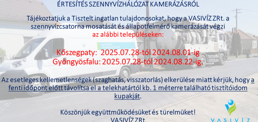 ÉRTESÍTÉS SZENNYVÍZHÁLÓZAT KAMERÁZÁSRÓL Kőszegpaty, Perenye.png