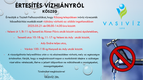ÉRTESÍTÉS VÍZHIÁNYRÓL -KŐSZEG - 2025.05.20..png