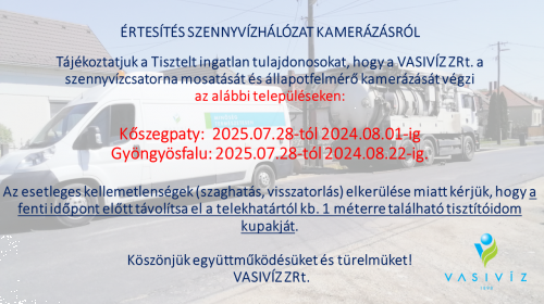 ÉRTESÍTÉS SZENNYVÍZHÁLÓZAT KAMERÁZÁSRÓL Kőszegpaty, Perenye.png