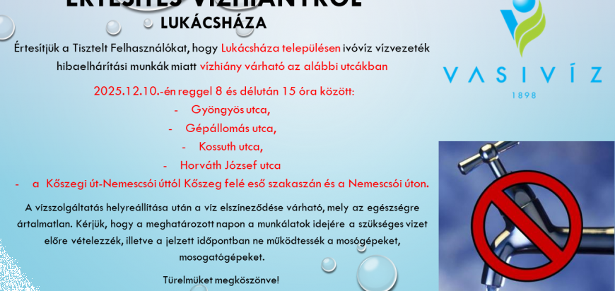 ÉRTESÍTÉS VÍZHIÁNYRÓL -Lukácsháza 2025.12.10.png